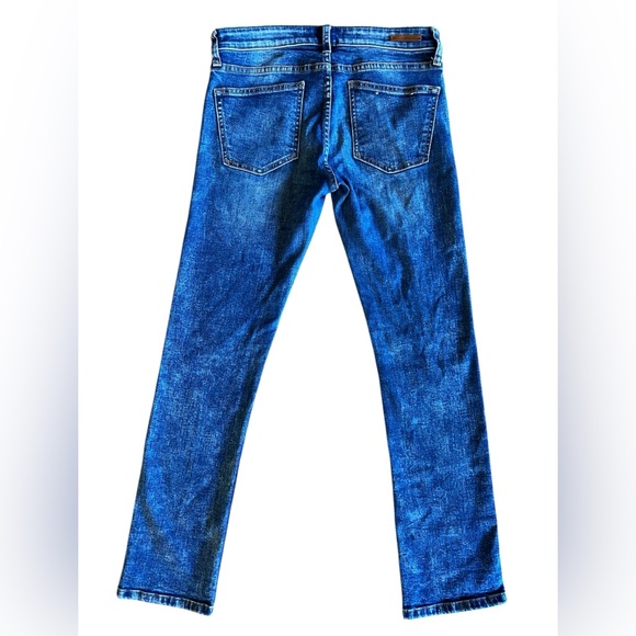 PILCRO x Anthropologie Slim Straight Blue Jeans Sz 27 Distressed Stretch Denim - Picture 3 of 9